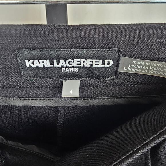 Karl Lagerfeld Paris Black Side Logo Pants Size 4 NWOT - Picture 4 of 7